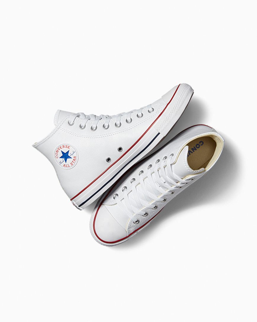 Women's Converse Chuck Taylor All Star Leather High Top Shoes White | AU E1059B